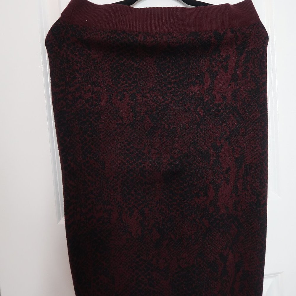 EXPRESS Maroon Snake Print Sweater Skirt Set